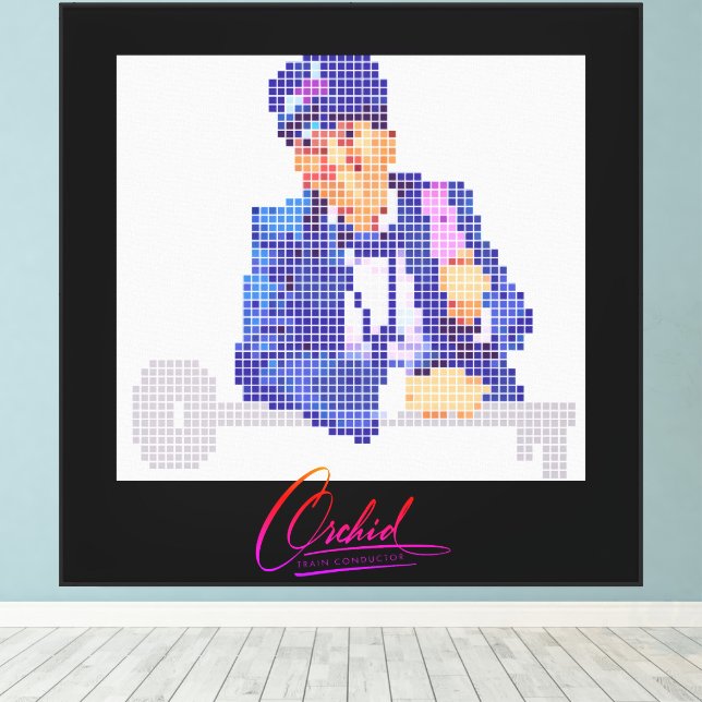 The Train Conductor Canvas Print (Insitu(Wood Floor))