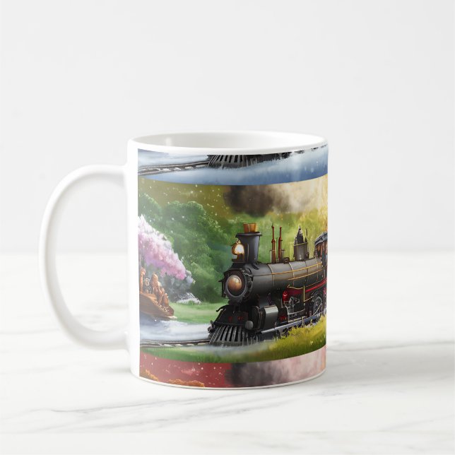 The Train of the Seasons Coffee Mug (Left)