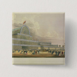 The Transept of the Crystal Palace, from the Princ 15 Cm Square Badge