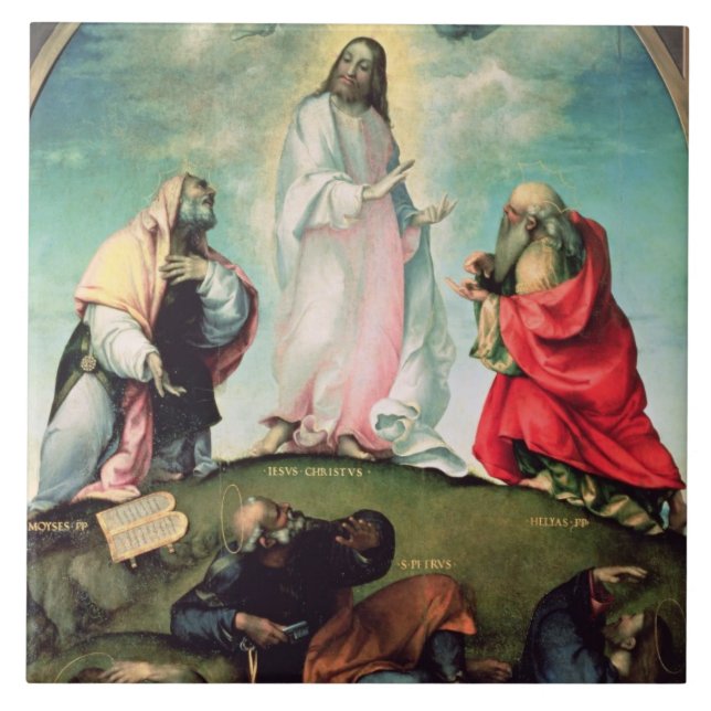 The Transfiguration of Christ, c.1510-12 (oil on p Tile (Front)