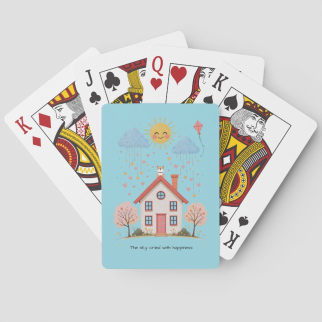 The translation of "The sky cried with happiness"  Playing Cards (Back)