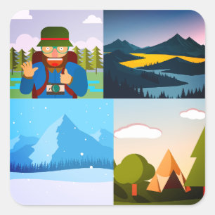 The Traveler – Wanderer Spirit Concept Square Sticker