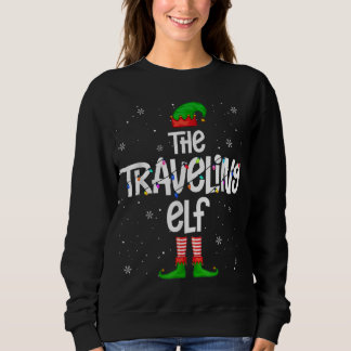 The Travelling Elf Christmas Lights Elf Matching F Sweatshirt