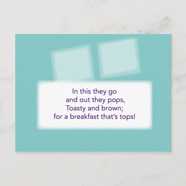 The Treasure Hunt Game - Clue #4 - Toaster Postcard (Front)