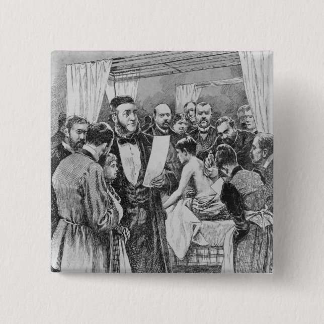 The treatment of tuberculosis 15 cm square badge (Front)