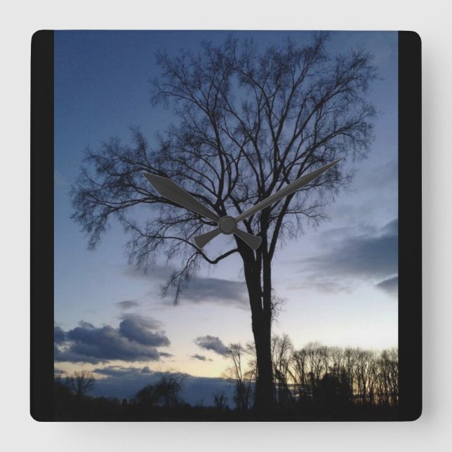 The Tree at Twilight Wall Clock (Front)