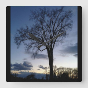 The Tree at Twilight Wall Clock