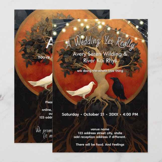 The Tree Between Worlds | Tree of Life R&B Invitation (Front/Back)