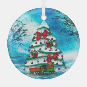 The Tree Christmas Folk Art Glass Tree Decoration