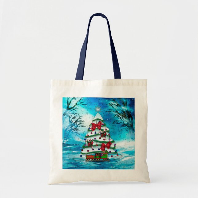 The Tree Christmas Folk Art Tote Bag (Front)