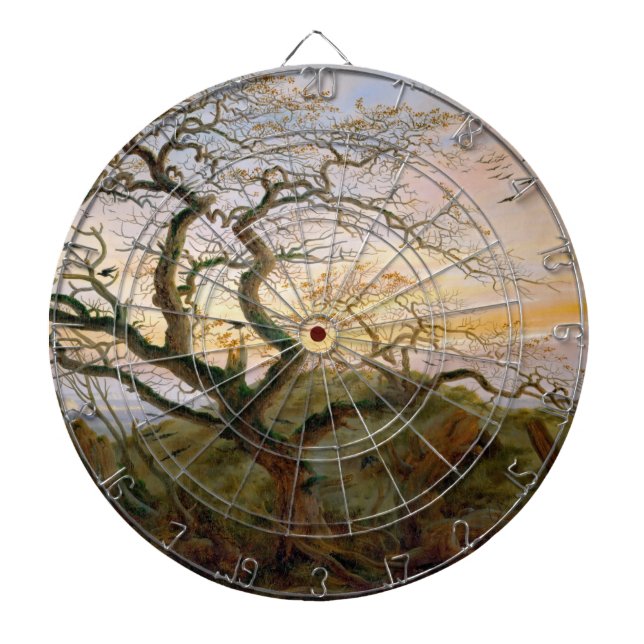 The Tree of Crows (by Caspar David Friedrich) Dartboard (Front)