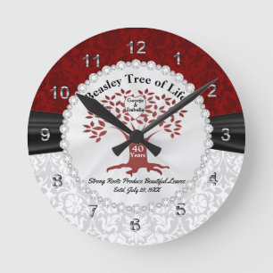 The Tree of Family Love - 40th Anniversary Round Clock