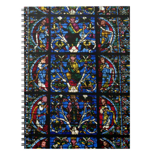 The Tree of Jesse, lancet window in the west facad Spiral Notebook (Front)