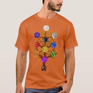 The Tree of Life Abstract Minimalist Kabbalah Desi T-Shirt