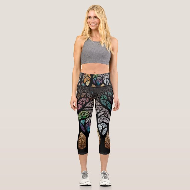 The Tree of Life Capri Leggings. Leggings (Front)