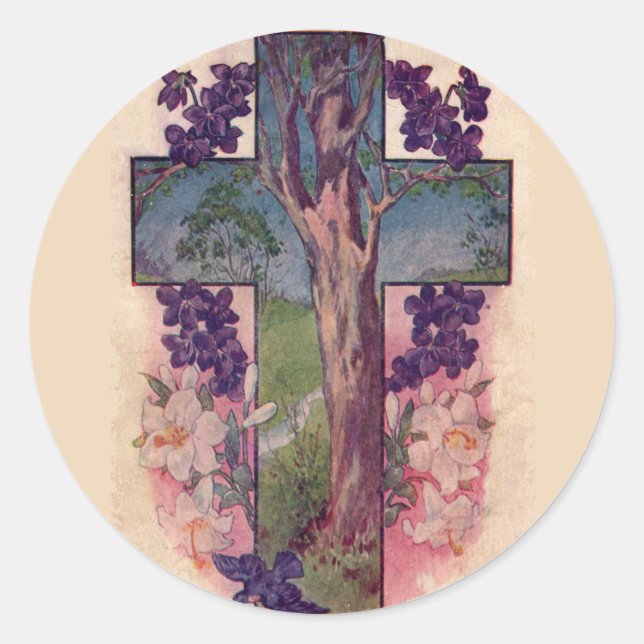 The Tree Of Life Cross Christian Easter Stickers (Front)