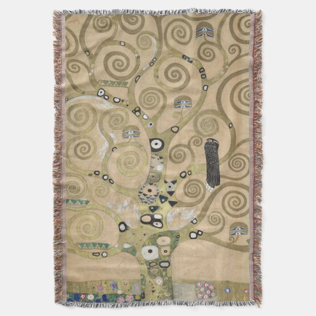 The Tree of Life, Gustav Klimt OIl Painting  Throw Blanket (Front Vertical)