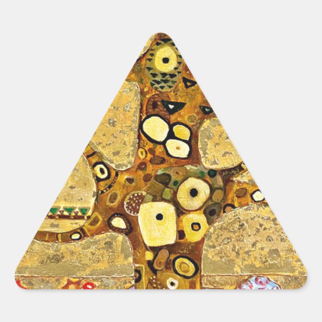"The Tree of Life", Gustav Klimt Triangle Sticker (Front)