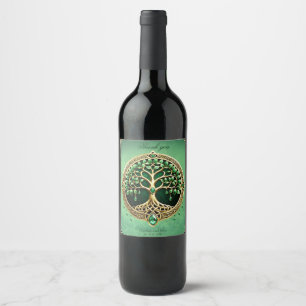 The tree of life with Celtic knots. Wine Label