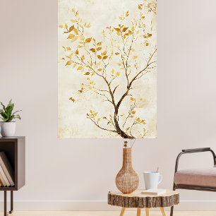 The tree with golden leaves is a popular wall poster