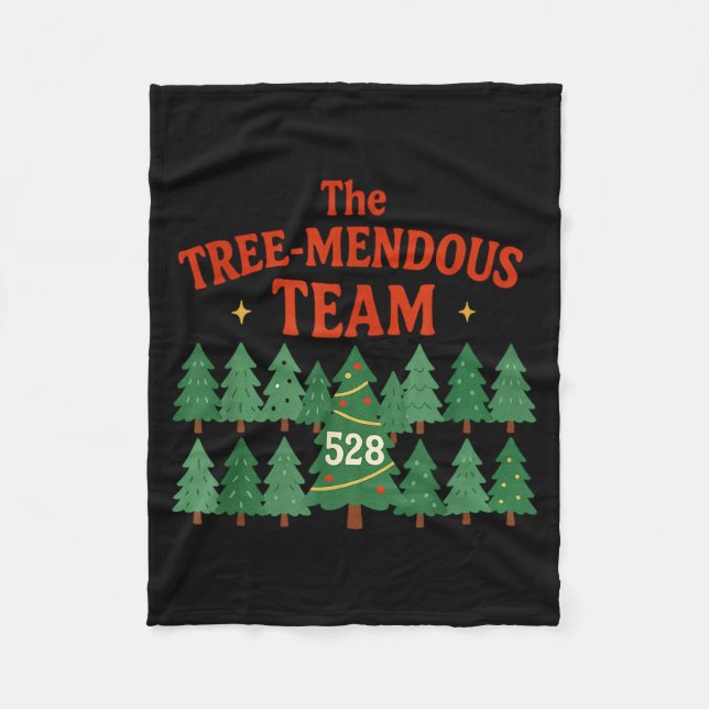 The Treemendous Team Funny Christmas Work  Fleece Blanket (Front)