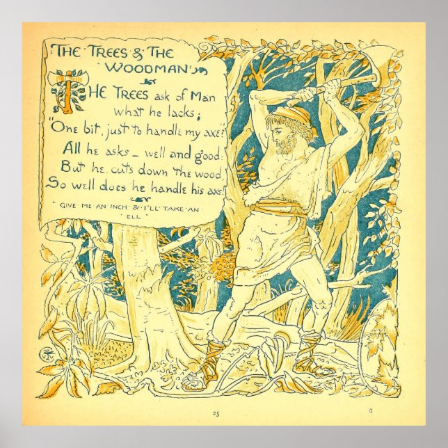 The Trees and the Woodman Walter Crane Poster (Front)
