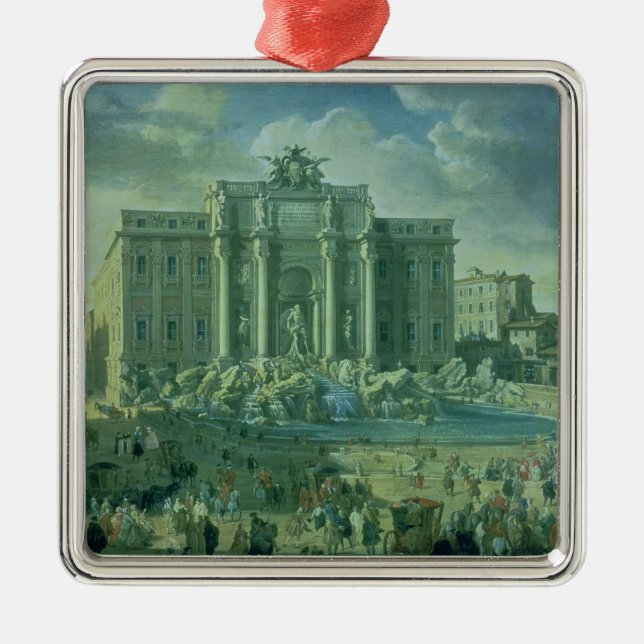 The Trevi Fountain in Rome, 1753-56 Metal Tree Decoration (Front)