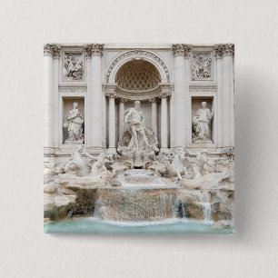 The Trevi Fountain (Italian: Fontana di Trevi) 15 Cm Square Badge