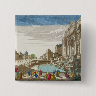 The Trevi Fountain, Rome 15 Cm Square Badge