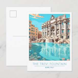 The Trevi Fountain Rome Italy Vintage Travel Postcard