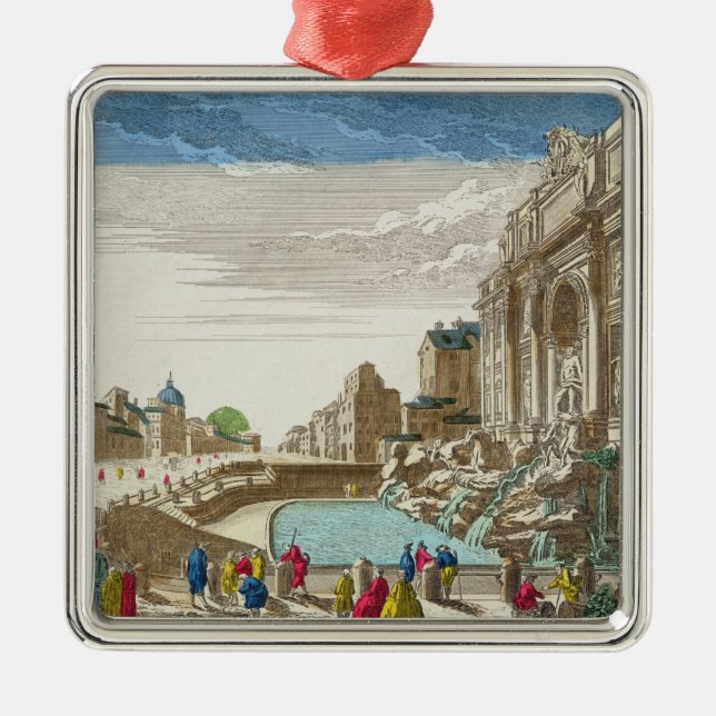 The Trevi Fountain, Rome Metal Tree Decoration (Front)