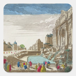 The Trevi Fountain, Rome Square Sticker