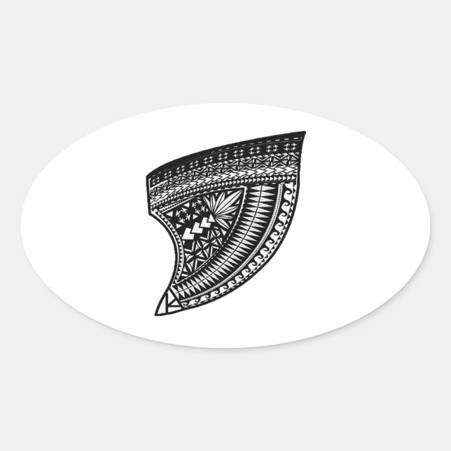 THE TRIBAL TOOTH OVAL STICKER (Front)