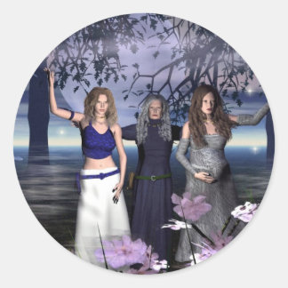 The Triple Goddess Classic Round Sticker