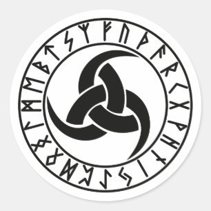 The Triskele Triple Horn of Odin Classic Round Sticker