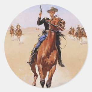The Trooper by Frederic Remington Classic Round Sticker