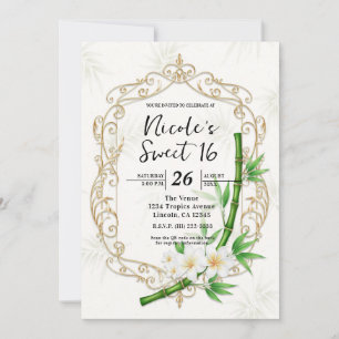 The Tropical Imperial Bamboo Garden Sweet 16 Invitation
