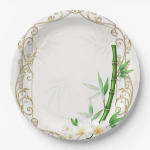 The Tropical Imperial Bamboo Garden Wedding Paper Plate