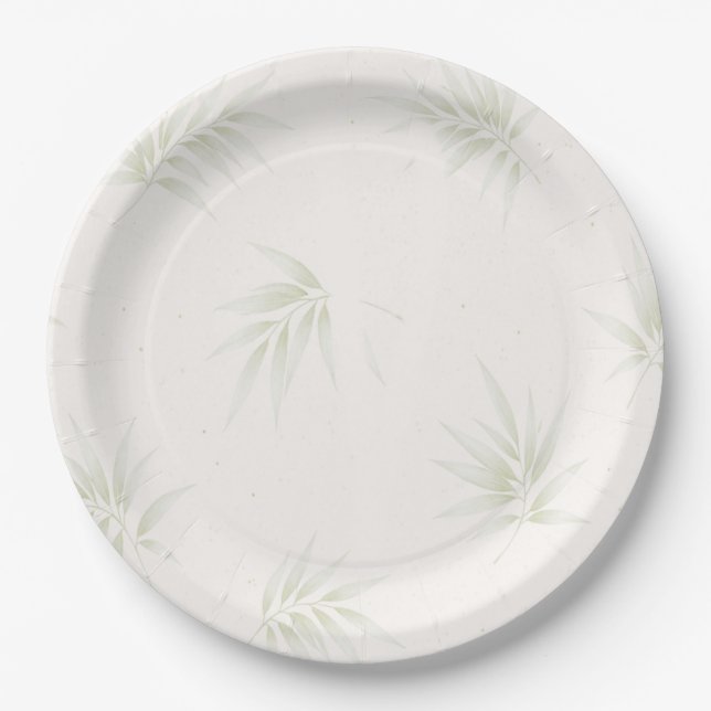 The Tropical Imperial Bamboo Garden Wedding  Paper Plate (Front)