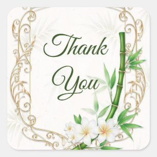The Tropical Imperial Bamboo Garden Wedding  Square Sticker