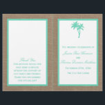 The Tropical Palm Tree Beach Wedding Collection<br><div class="desc">The tropical palm tree beach wedding collection is perfect for any couple planning a romantic marriage by the sea. The rustic burlap effect background gives these programs a boho-chic feel, while the minty green is a fresh and cool colour tone that can be used throughout your wedding. The cute tropical...</div>
