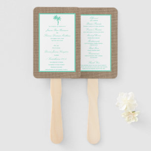 The Tropical Palm Tree Beach Wedding Collection Hand Fan