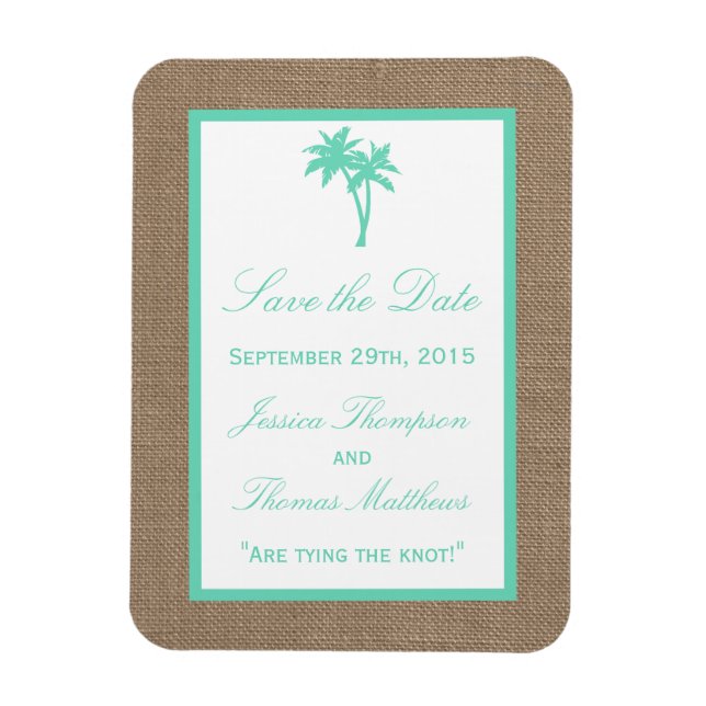 The Tropical Palm Tree Beach Wedding Collection Magnet (Vertical)