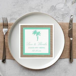 The Tropical Palm Tree Beach Wedding Collection Napkin