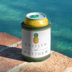 The Tropical Pineapple Wedding Collection Can Cooler