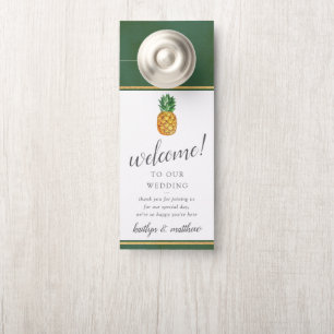 The Tropical Pineapple Wedding Collection Door Hanger