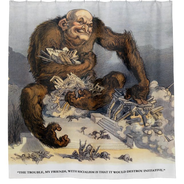 The Trouble with Socialism 1910 Shower Curtain (Front)