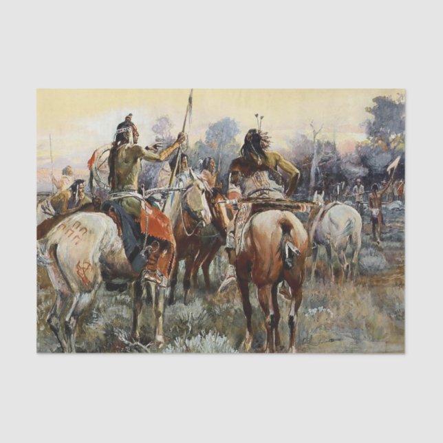 “The Truce” Western Art by Charles M Russell Tissue Paper (Front)