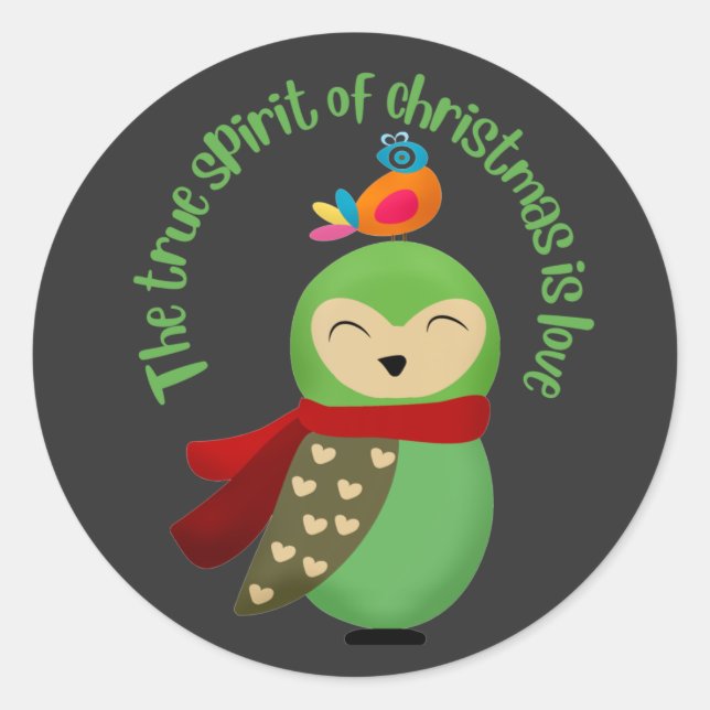 THE TRUE SPIRIT OF CHRISTMAS IS LOVE BABY T-Shirt Classic Round Sticker (Front)