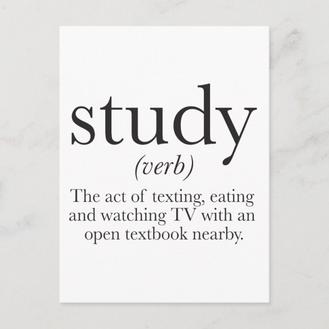 The truth about studying postcard (Front)